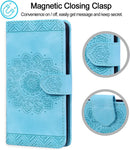 Google Pixel 9 Pro Durable PU Leather Wallet Case Protective Cover - Mandala Brown