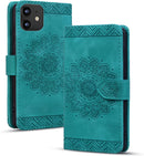 Google Pixel 9 Pro Durable PU Leather Wallet Case Protective Cover - Mandala Brown
