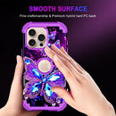 iPhone 16 Pro Case Glow Dark Three Layer Heavy Duty Shockproof Protection Hard Plastic Bumper+Soft Silicone Case