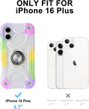 iPhone 16 Case 6.1 Inch Ring Stand Military Grade Drop Protection Full Body Rugged Heavy Duty Case Cover