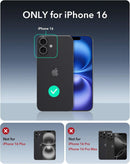 iPhone 16 Case Stand, 23FT Military Grade Drop Protection Heavy Duty Magnetic Phone Case Black