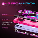 iPhone 16 Pro Case Glow Dark Three Layer Heavy Duty Shockproof Protection Hard Plastic Bumper+Soft Silicone Case