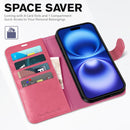 iPhone 16 Leather Magnetic Closure Protective Flip Cover Compatible Black
