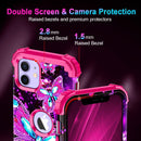 iPhone 16 Pro Case Glow Dark Three Layer Heavy Duty Shockproof Protection Hard Plastic Bumper+Soft Silicone Case