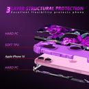 iPhone 16 Pro Case Glow Dark Three Layer Heavy Duty Shockproof Protection Hard Plastic Bumper+Soft Silicone Case
