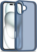 iPhone 16 Pro Case Matte Military Grade Drop Protection Frosted Translucent Black