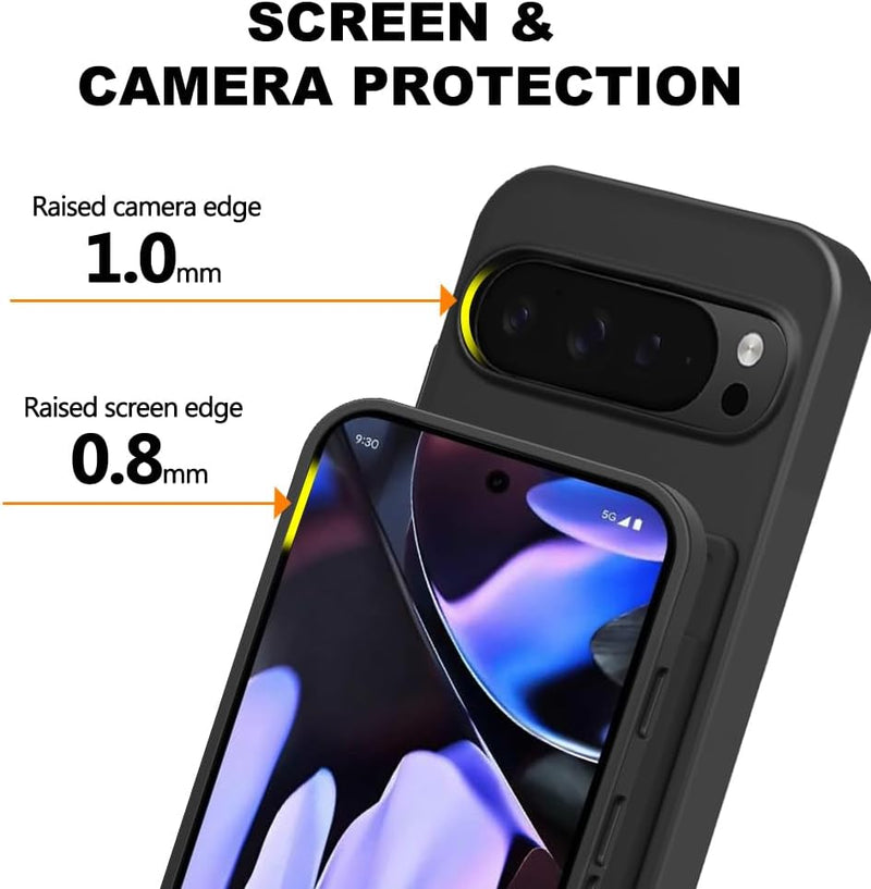 for Google Pixel 10 Pro XL Phone Case with Card Holder & 360° Rotatable Ring Holder Kickstand/Stand case for Google Pixel 10 Pro XL Cover - Black