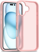 iPhone 16 Pro Case Matte Military Grade Drop Protection Frosted Translucent Black