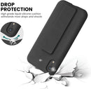 Case for iPhone 16 with Vertical Kickstand + Flexible Soft Liquid Silicone Protective Cover