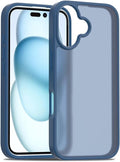 iPhone 16 Pro Case Matte Military Grade Drop Protection Frosted Translucent Black