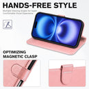 iPhone 16 Leather Magnetic Closure Protective Flip Cover Compatible Black