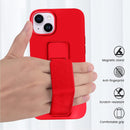 Case for iPhone 16 with Vertical Kickstand + Flexible Soft Liquid Silicone Protective Cover