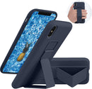Case for iPhone 16 with Vertical Kickstand + Flexible Soft Liquid Silicone Protective Cover