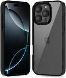 iPhone 16 Pro Transparent Hybrid Hard Shell Plastic & Soft Silicone Rubber Bumper