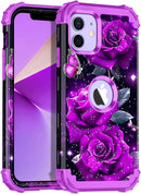 iPhone 16 Pro Case Glow Dark Three Layer Heavy Duty Shockproof Protection Hard Plastic Bumper+Soft Silicone Case