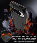 Google Pixel 9 Case Pro Case Protector Belt Clip Holster Body Cover with Kickstand Black