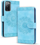 Google Pixel 9 Pro Durable PU Leather Wallet Case Protective Cover - Mandala Brown