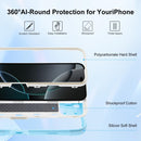 iPhone 16 Case 6.1 Inch Ring Stand Military Grade Drop Protection Full Body Rugged Heavy Duty Case Cover