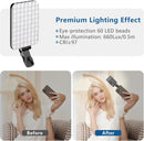 60 LED Portable Selfie Light Video Conference Lighting with Clip & Camera Tripod