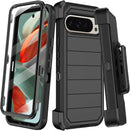 Google Pixel 9 Case Pro Case Protector Belt Clip Holster Body Cover with Kickstand Black