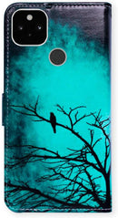 Google Pixel 5 Colorful Universe Sky Leather Flip Phone Case Wallet Cover