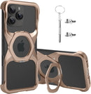 Frameless Magnetic Kickstand Metal Case for iPhone 16 Pro Max