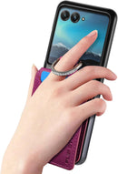 Motorola Razr+ 2023 Case Wallet with Card Holder Luxury PU Leather Protective Phone Case