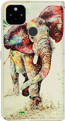 Google Pixel 5 Colorful Universe Sky Leather Flip Phone Case Wallet Cover