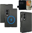 Galaxy Z Fold 8 Wallet Case with Card Slots, RFID Blocking, Magnetic Ring and Hinge Protection – Black