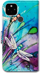 Google Pixel 5 Colorful Universe Sky Leather Flip Phone Case Wallet Cover