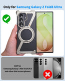 Z Shape for Samsung Galaxy Z Fold 8 Ultra Bumper Case with Stand,360°Rotatable Magnetic Ring Kickstand,Slim Frameless Minimalist Military Grade Protector Phone Cases for Z Fold8 Ultra(Silver)