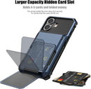 iPhone 16 Case Holder Store 5 Cards Dual Layer Heavy Duty Shockproof Wallet Case Hidden Card Slot Large Storage Cover