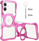 Frameless Magnetic Kickstand Metal Case for iPhone 16 Pro Max