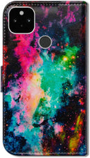 Google Pixel 5 Colorful Universe Sky Leather Flip Phone Case Wallet Cover