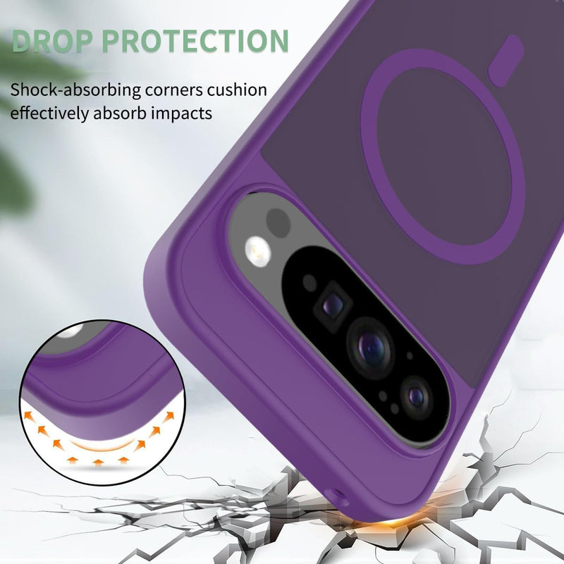Case Fit for Google Pixel 10 Pro XL Compatible with MagSafe Magnetic Shockproof Military Grade Protection Rugged Phone Cover for Pixel 10 Pro XL (Purple)
