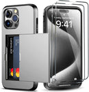 iPhone 15 Wallet Card Holder Screen Protector Heavy Duty Protective