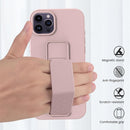 Case for iPhone 16 with Vertical Kickstand + Flexible Soft Liquid Silicone Protective Cover