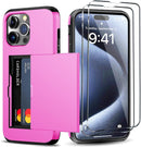 iPhone 15 Wallet Card Holder Screen Protector Heavy Duty Protective