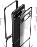 Google Pixel 9 Pro Luxury Premium Aluminum Alloy Shockproof Bumper Frame Plastic Back Cover Black