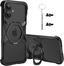 Frameless Magnetic Kickstand Metal Case for iPhone 16 Pro Max