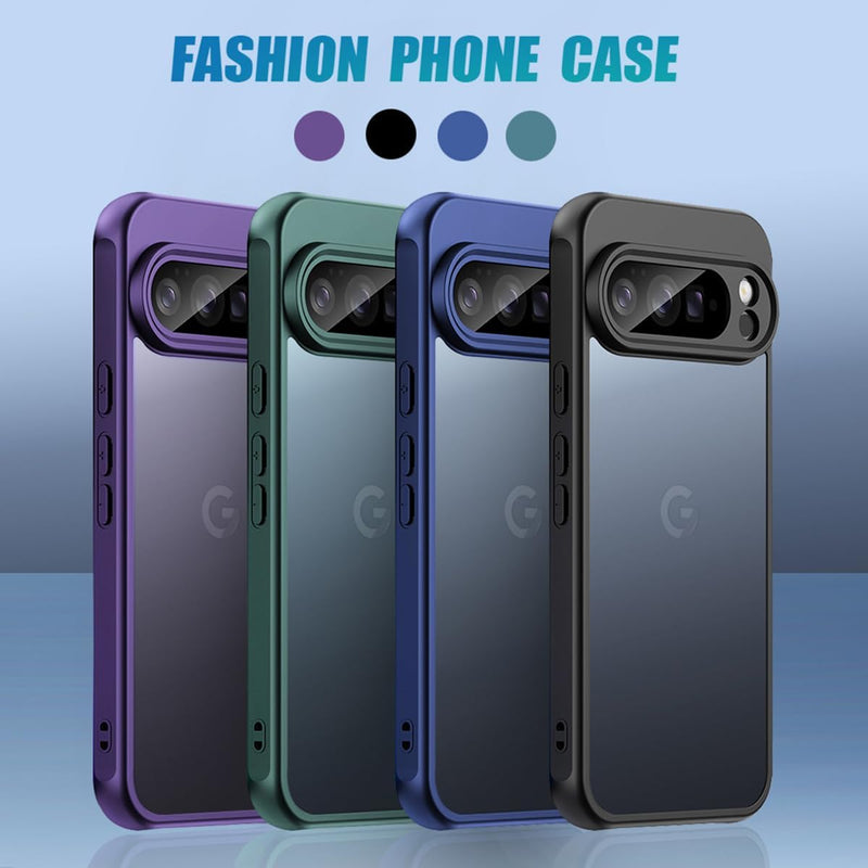 for Google Pixel 10 Pro XL Case, Thin Anti-Scratch PC Matte Translucent Back & Flexible TPU Shockproof Protection Phone Cover case for Google Pixel 10 Pro XL (Purple)