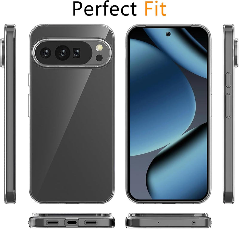 TENOC Phone Case for Google Pixel 10 Pro XL, Clear Case Shockproof Protective Bumper Slim Cover for 6.8 Inch