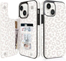 i Phone 16 Pro Max Plus Wallet Case Card Holder Slot Folio Flip PU Leather Kickstand Double Magnetic Clasp