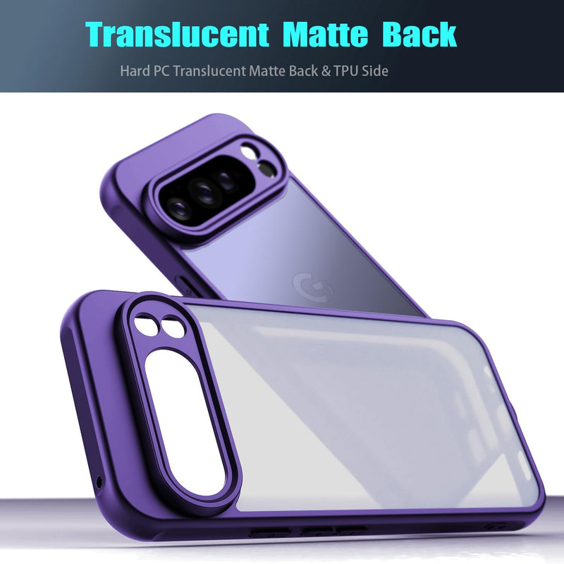 for Google Pixel 10 Pro XL Case, Thin Anti-Scratch PC Matte Translucent Back & Flexible TPU Shockproof Protection Phone Cover case for Google Pixel 10 Pro XL (Purple)