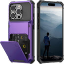 iPhone 16 Pro Case Card Holder Heavy Duty Dual Layer Shockproof Wallet Case