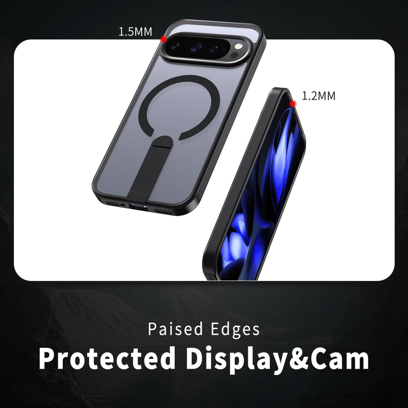 for Google Pixel 10 Pro XL Case [Compatible with MagSafe][Built-in Invisible Kickstand][Military Grade Shockproof] Slim Shockproof Magnetic Phone Case-Black