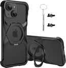 Frameless Magnetic Kickstand Metal Case for iPhone 16 Pro Max