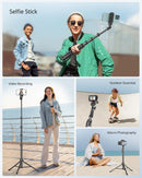 62" Phone Tripod & Selfie Stick, Extendable Cell Phone Tripod Stand with Wireless Remote and Phone Holder