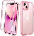 iPhone 16 Case, Full Body Rugged Case Touch Sensitive Anti - Scratch Screen Protector Pink