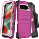 Google Pixel 9 Case Pro Case Protector Belt Clip Holster Body Cover with Kickstand Black